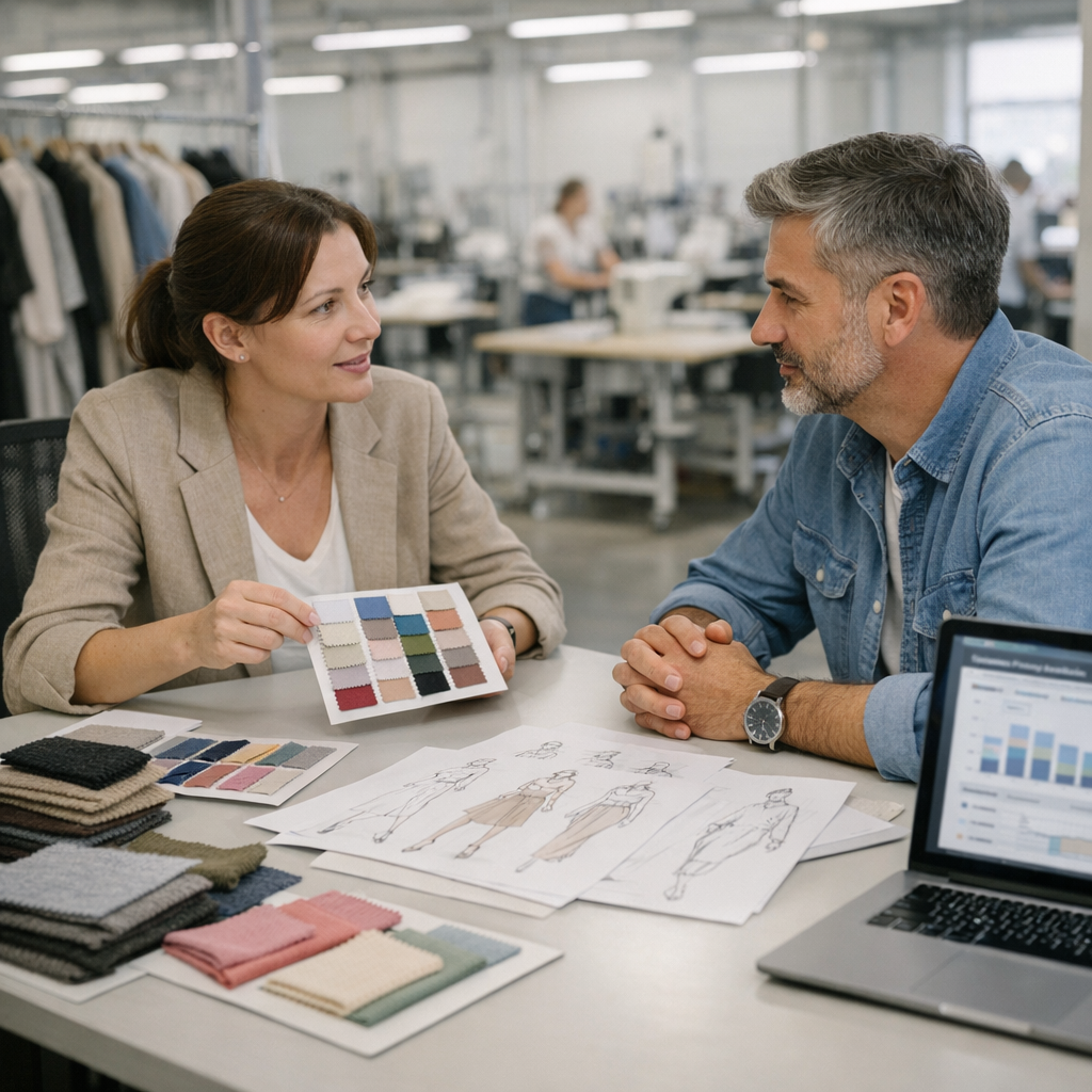 Strategic January 2026 planning meeting at a Turkish clothing manufacturer.