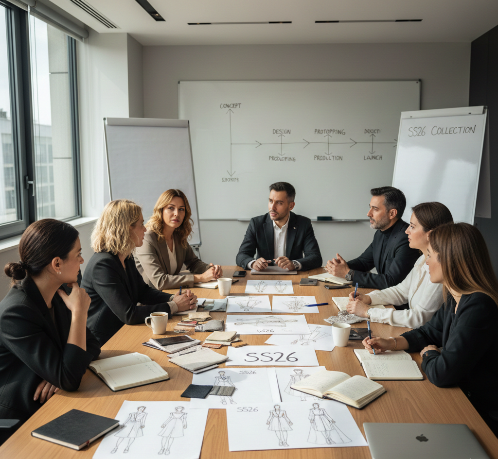 Collaborative SS26 timeline planning with a Turkish manufacturer.